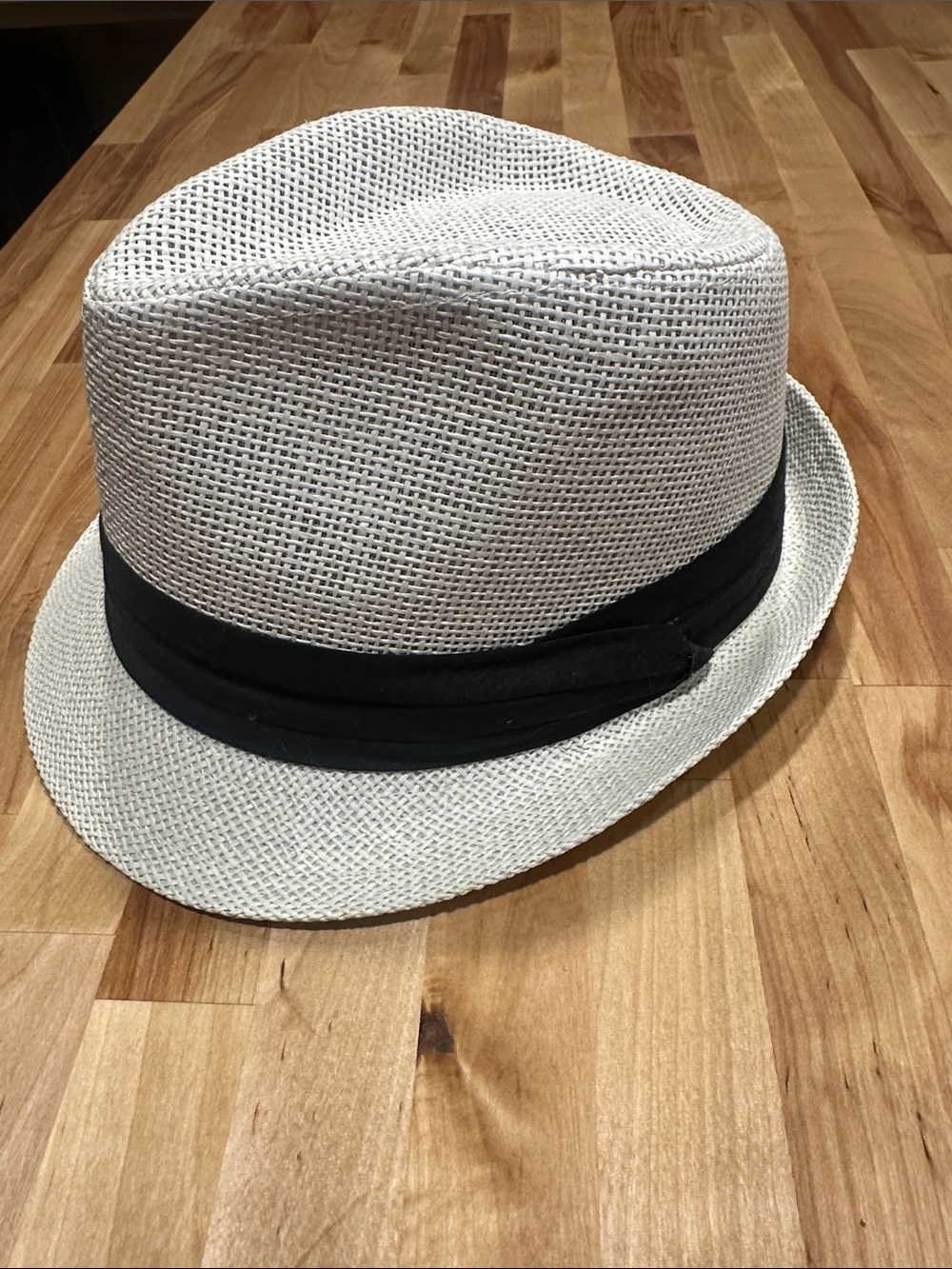 Classic Women's Straw Fedora Hat with Black Band